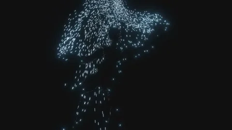 Nightmare Falling Human Silhouette Abstract Dark Dream Loop Animation Stock Footage 333367346
