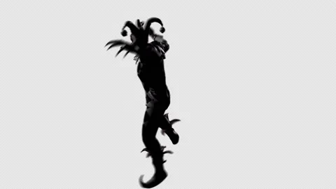 The Nightmare Jester dances. The clown dances a spooky dance. Atmosphere of fear Video stock 193718514