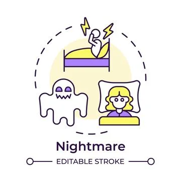 Nightmare multi color concept icon Stock Illustration
