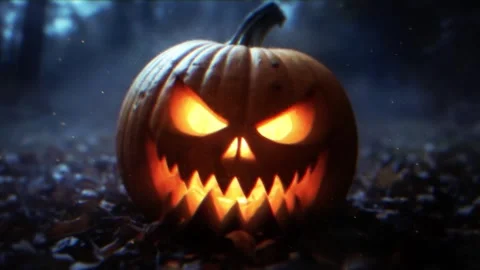 Nightmare Pumpkin Intro After Effects stock