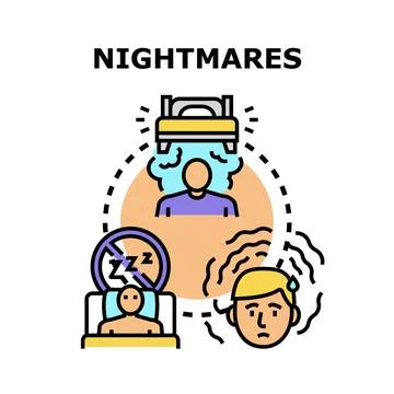 Nightmares concept causing sleep problems and fear Stock-Illustration
