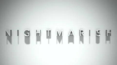 Nightmarish 3D title animation with shadows on a white background 스톡 동영상 297083171