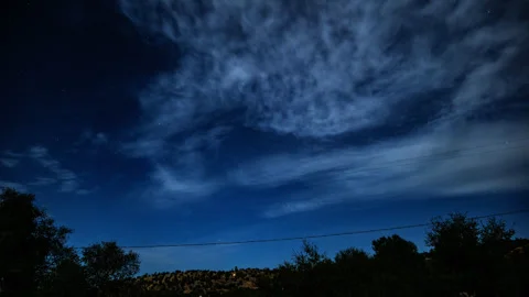 Nightscape Above Forest Time Lapse Stock Footage 285078387