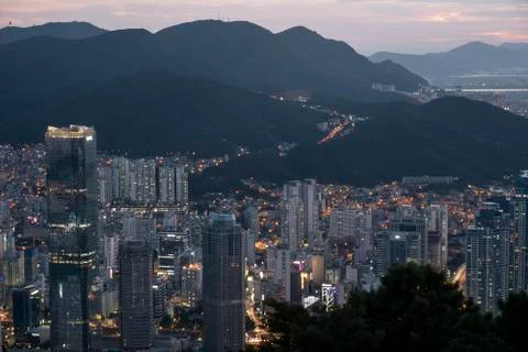 Nightscape of Busan Stock Photos