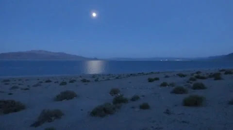 Nightscape at a Desert Lake Video stock 37626810
