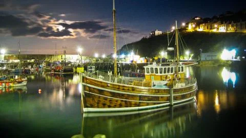 Nightscape by moonlight Stock Photos