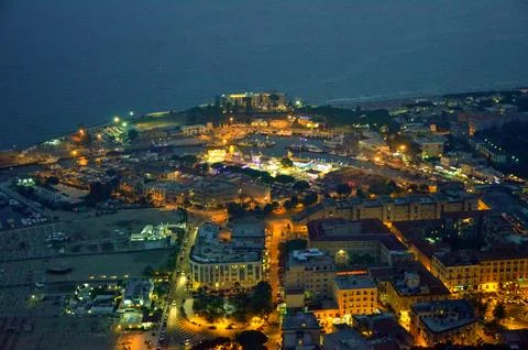 Nightscape: Sperlonga at Twilight Stock Photos