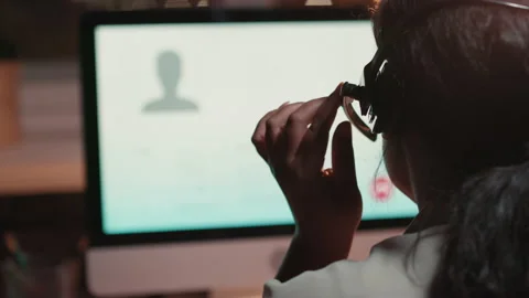 Nightshift At Call Center Video stock 148353942