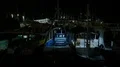 Nightshot blue illuminated tour boats in a domestic indonesian harbor HD Footage
