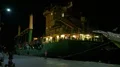 Nightshot container ship docking at domestic indonesian harbor HD Footage