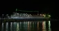 Nightshot ferry at dock in a domestic indonesian harbor 4k or 4k+ Resolution