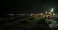Nightshot outdoor seafood dinner restaurants at Bali Jimbaran beach 4k or 4k+ Resolution