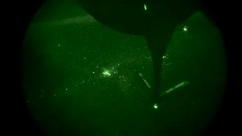 Nighttime Aerial Refueling Video stock 136778234