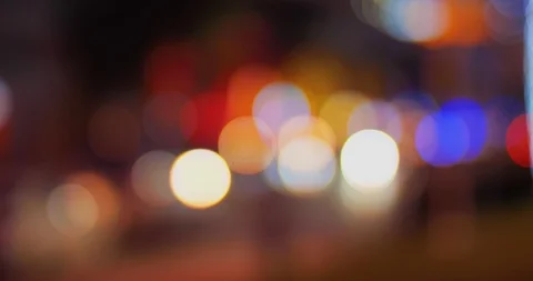 Nighttime Bokeh of Traffic and Christmas Lights Along Ocean Drive in Miami  	 Stock Footage