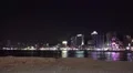 Nighttime Busy Skyline Waterfront Gwangalli Beach Busan South Korea Wide Shot HD HD Footage