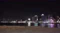 Nighttime Busy Skyline Waterfront Gwangalli Beach Busan South Korea Wide Shot 4k or 4k+ Resolution