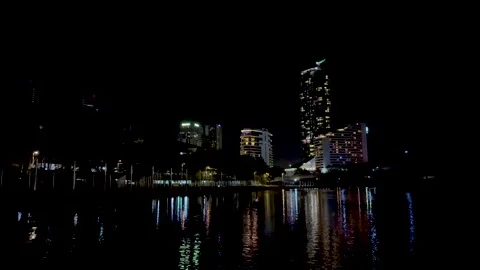 Nighttime Cityscape Reflections in Gold Coast 库存影片 309075904