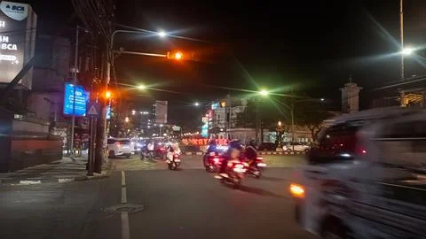 Nighttime density and traffic 库存照片