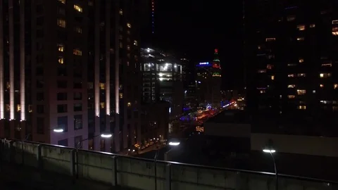 Nighttime denver drone shot Stock Footage 77895933