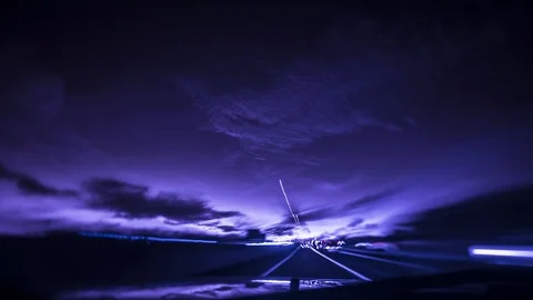 Nighttime Driving Infrared Hyper-lapse, New Orleans  Stock Footage 87269318