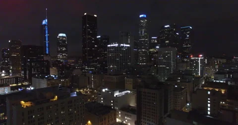 Nighttime DTLA Video stock 132153765
