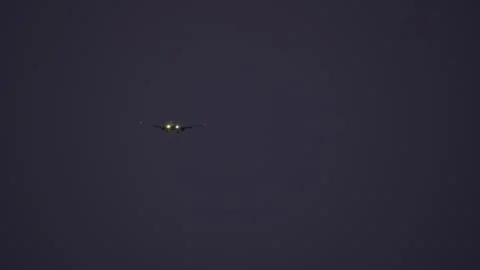 Nighttime flight approach Stock Footage 270064056