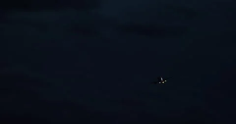 Nighttime flight departure Stock Footage 265239032