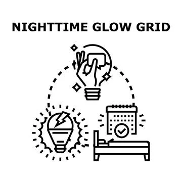 Nighttime glow grid concept vector illustration Stock Illustration