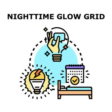 Nighttime glow grid concept vector illustration Stock Illustration