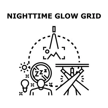 Nighttime glow grid for light production concept Stock Illustration