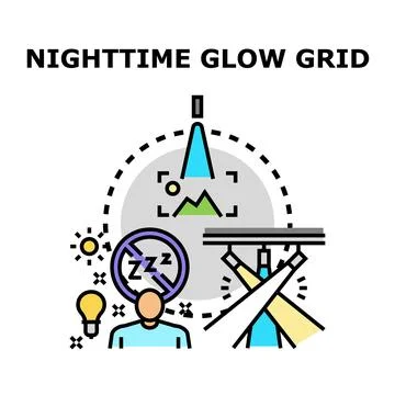 Nighttime glow grid for light production concept Stock Illustration