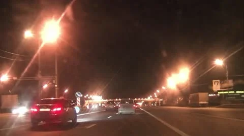Nighttime highway Stock Footage 8911836