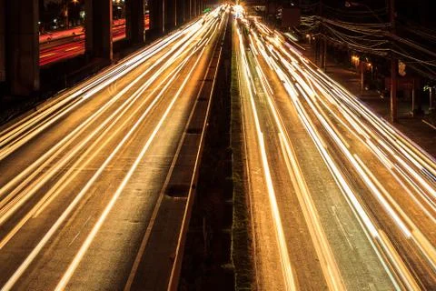 Nighttime highway Stock Photos
