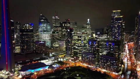 Nighttime Hyperlapse Downtown Toronto Stock Footage 240649221