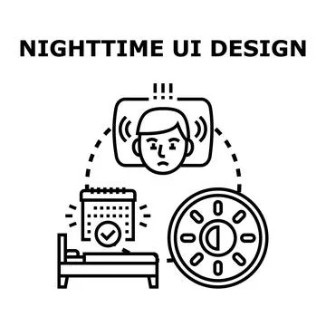 Nighttime mode ui design for digital devices Stock Illustration