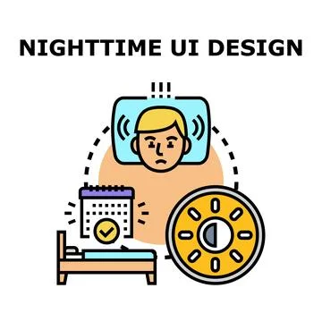Nighttime mode ui design for digital devices Stock Illustration