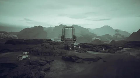 Nighttime operations enable autonomous cargo delivery and lander activation Stock Footage 331525808