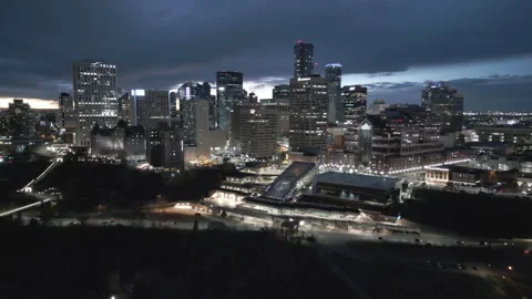 Nighttime over beautiful Edmonton Stock Footage 289388058