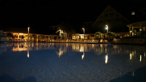 Nighttime at the Pool Video stock 2254198