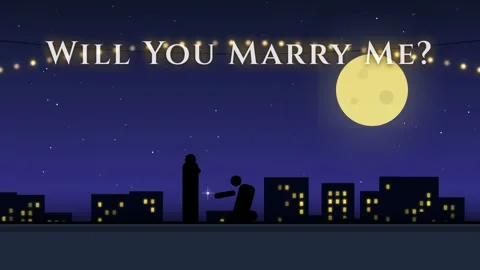 Nighttime silhouette city scene with string lights and full moon 動画素材 337502620