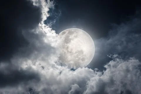 Nighttime sky with cloudy and bright moon would make a great background. Stock-Fotos