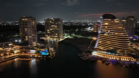 Nighttime Skyline Stock Footage 267808503