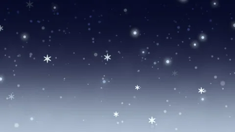 Nighttime snowfall creates magical scene under starry sky 動画素材 251940119