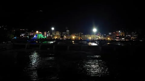 Nighttime Splendor of Haridwar Bridge Stock Footage 326287427
