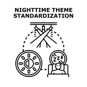 Nighttime theme standardization for eye care and sleep quality Stock Illustration