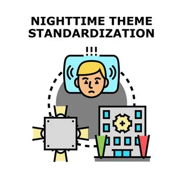 Nighttime theme standardization vector process for user experience Stock Illustration