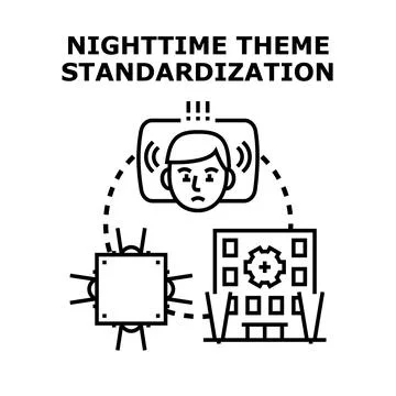 Nighttime theme standardization vector process for user experience Stock Illustration
