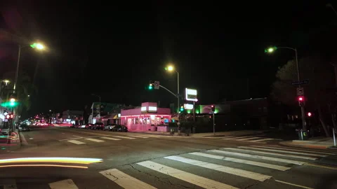 Nighttime time lapse of Melrose Ave Stock-Footage 265517285