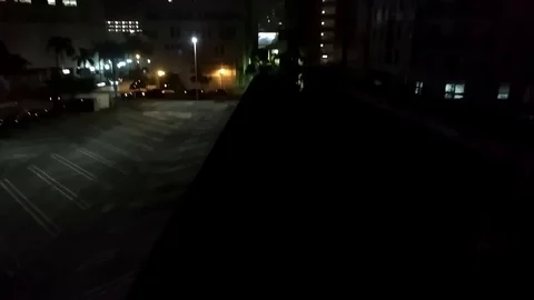 Nighttime timelapse of Inner Loop of Metromover in Miami downtown. Stock Footage 105317878