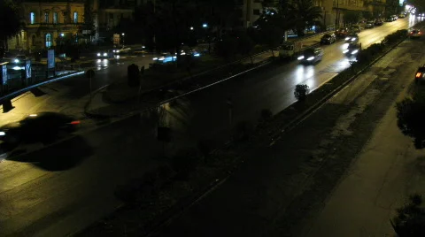 Nighttime Traffic time lapse Stock Footage 321432